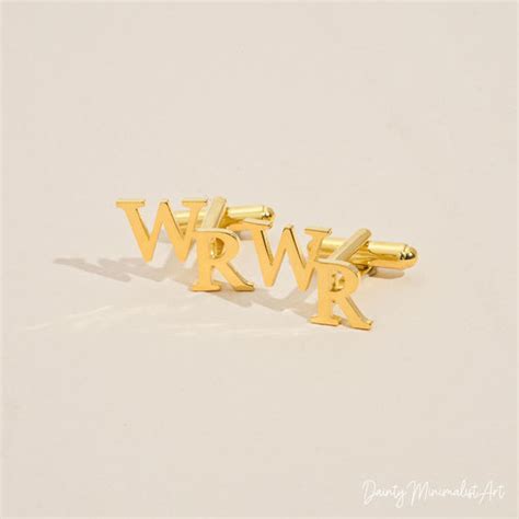 Personalized Gold Initial Cufflinks | Custom Groomsmen and Wedding Gift ...