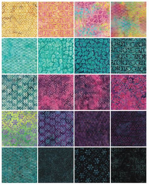 Savannah 10 X 10 Squares 42 Piece Batik Fabric Square Pack By Island