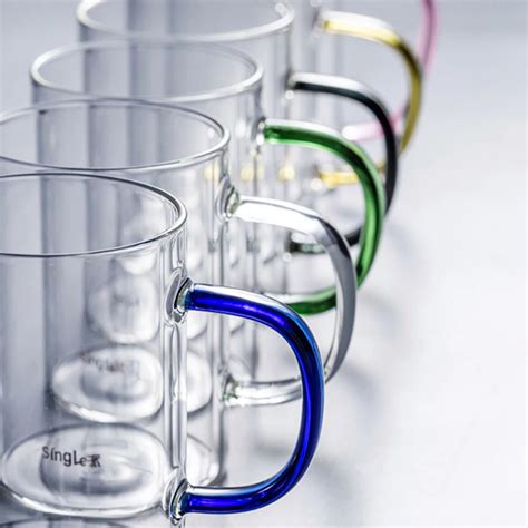 Hot Sale Borosilicate Glass Cup Mug With Colored Colorful Handle Buy