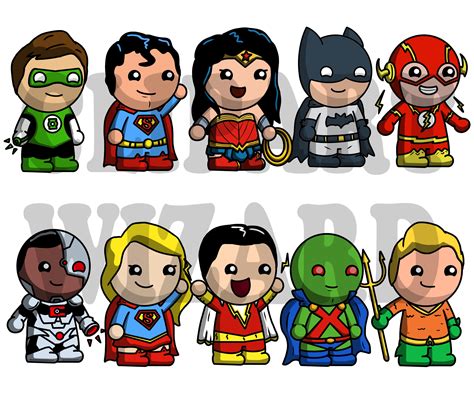 Png Superhero Clipart Character Pack 10 Superheroes Etsy