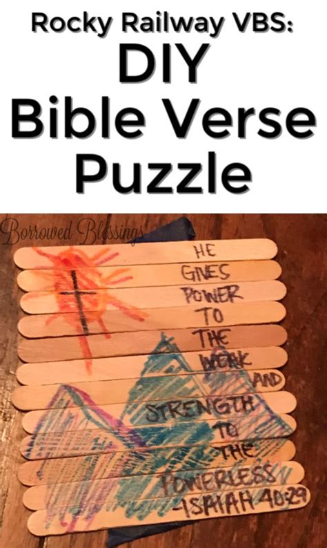 Rocky Railway VBS DIY Bible Verse Puzzle Borrowed BlessingsBorrowed