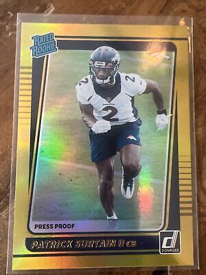 2021 Panini Donruss Patrick Surtain II Gold Press Proof Rated Rookie