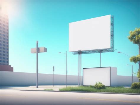 Premium Ai Image A Large White Billboard On A City Street