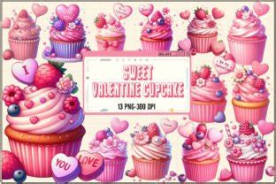 Sweet Valentine Cupcake Sublimation Graphic By DS Art Creative Fabrica