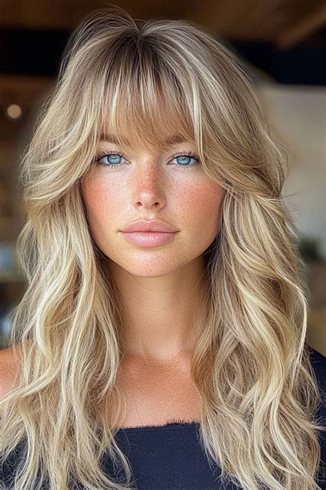 Beautiful Long Shag Haircuts For Effortless Style Golden Blonde