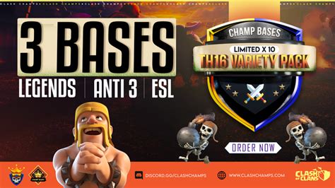 Th Limited Variety Pack Buy Clash Of Clans Base Layouts Clash Champs