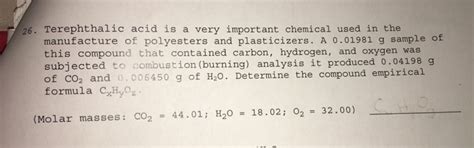 Solved 26 Terephthalic Acid Is A Very Important Chemical