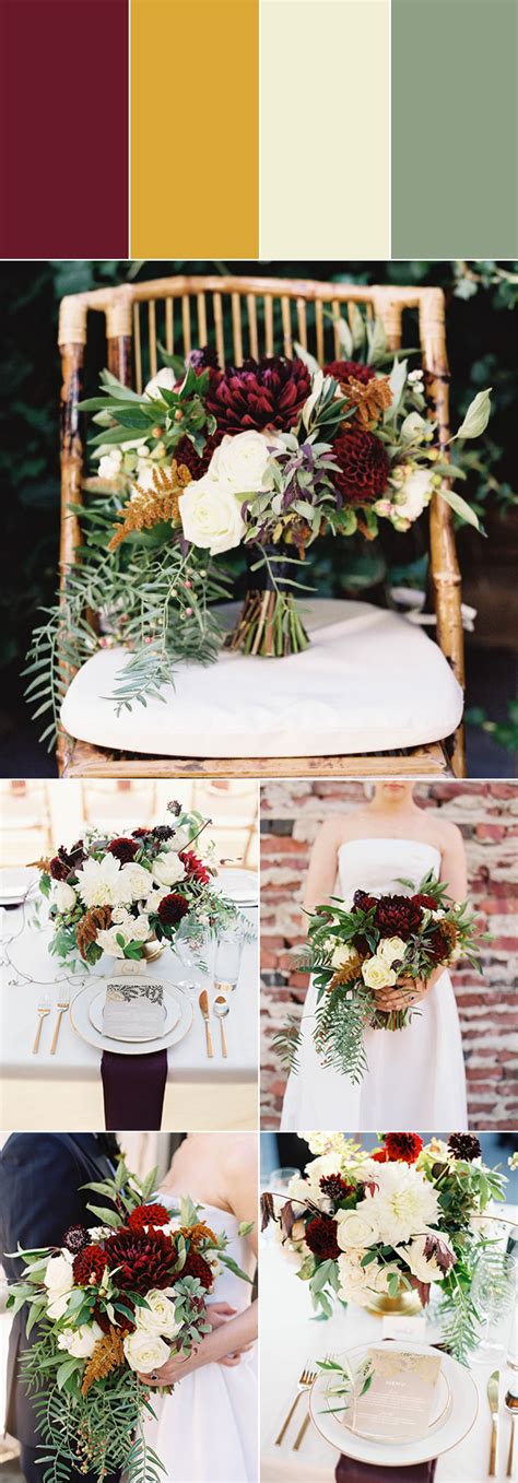 5 Burgundy Color Palette Ideas To Make You Rethink Your Wedding Colors Junebug Weddings Fall