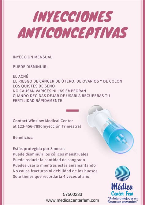 Inyecciones Anticonceptivas Mensuales Y Trimestrales Medica Center Fem