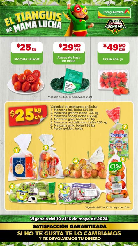 Ofertas Bodega Aurrerá Tianguis de frutas y verduras al 16 de mayo 2024