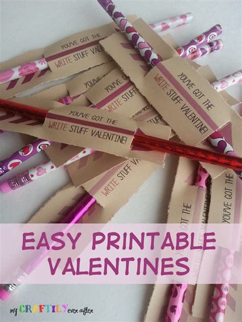 Easy $1 Printable Pencil Valentines - My Craftily Ever After