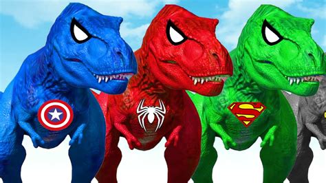 Spiderman T Rex Vs Deadpool Batman Spinosaurus Dinosaurs Superhero