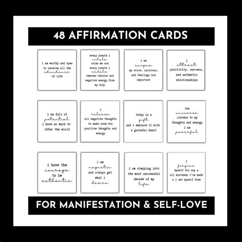 Positive Affirmation Card Deck For Manifestation And Self Love Vision