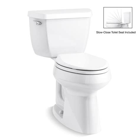 Shop KOHLER Highline Classic White 1.28-GPF (4.85-LPF) 12 Rough-In WaterSense Elongated 2-Piece ...