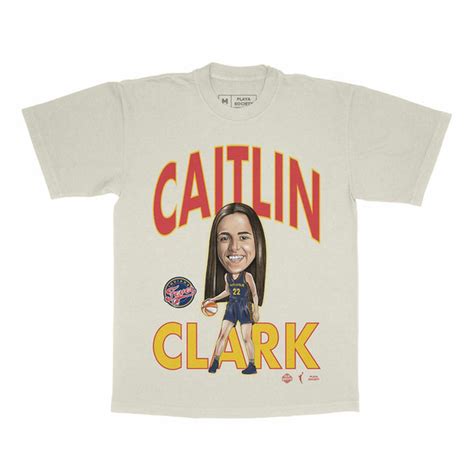 Playa Society Adults Indiana Fever Caitlin Clark Cartoon T Shirt