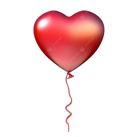 Red Heart Shaped Balloon 3d Party Glossy Design Day Png Transparent