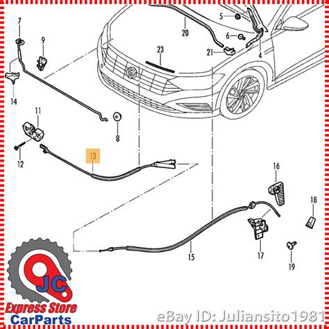 B Volkswagen Genuine Oem Jetta Hood Release Cable Lid Latch Ebay