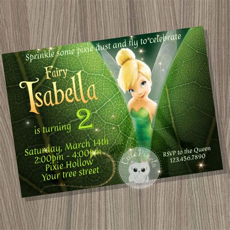 Tinkerbell Invitation Fairy Invitation Tinkerbell Birthday