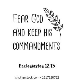 Fear God Keep His Commandments Bible Stock Vector Royalty Free