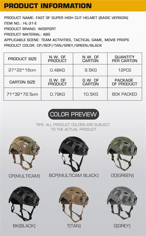 FAST SF SUPER HIGH CUT HELMET Standard Version Guangdong Wosport