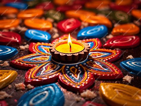 Premium AI Image | Happy Diwali background with beautiful Diya and ...