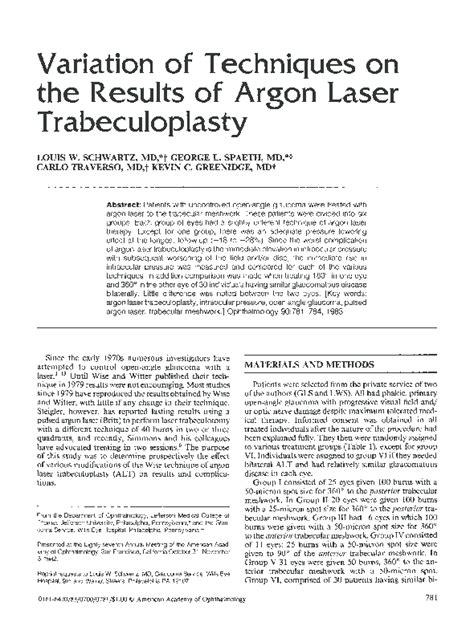 Pdf Variation Of Techniques On The Results Of Argon Laser