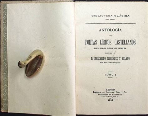 ANTOLOGÍA DE POETAS LÍRICOS CASTELLANOS Libro Antiguo Clásico