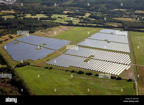 Aerial View Of A Solar Farm In England Uk Stock Photo Alamy