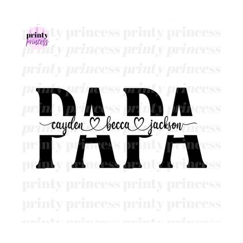 Papa Svg Dad Svg Fathers Day Svg Papa Split Name Frame S Inspire Uplift