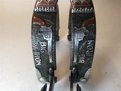 New John Jennings Double Mounted Gal Leg Spurs Fine Western Saddles