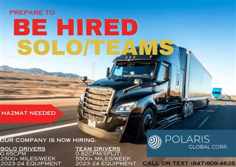 Now Hiring Hazmat Soloteam Drivers Apply Today