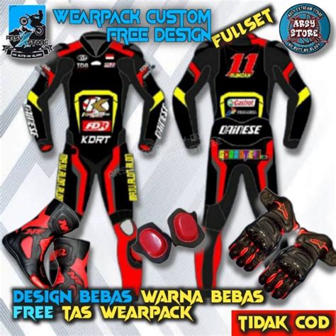 Jual CUSTOM FULL SET Wearpack Balap Wearpack RoadRace FREE DESIGN