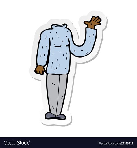 Sticker Of A Cartoon Headless Body Royalty Free Vector Image