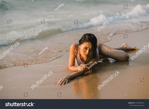 Sexy Asian Woman Wearing White Bikini Shutterstock