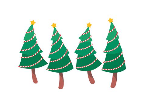 Christmas Pine Trees Clip Arts Graphic By Ekaraksasa · Creative Fabrica