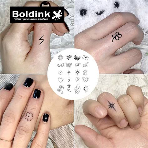 Boldink Kit De Tatouage Non Permanent Boldink Avec Des Designs Mignons