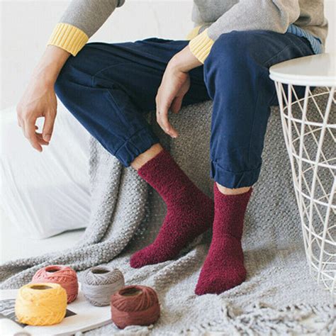 6 Pairs Cosy Bed Socks Mens Fluffy Home Sock Thick Indoor Winter Warm