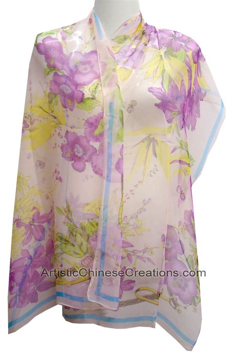 Chinese Silk Scarf Flowers Chinese Silk Ts