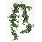 Falflor Greenery Garland Realistic Handmade Eucalyptus Leaves Vine Fake