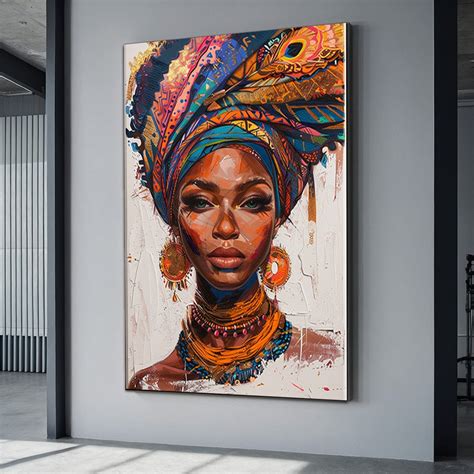 African Woman Canvas Wall Art Ethnic Canvas Wall Art Ethnic Wall