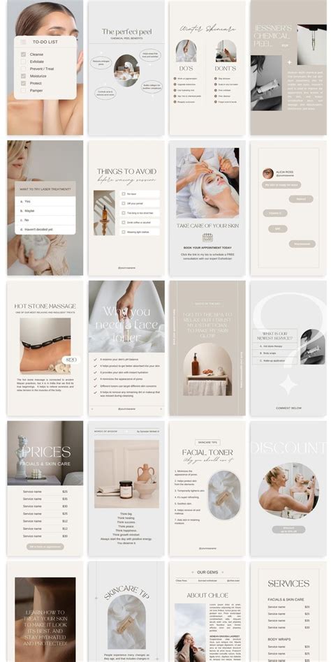 Esthetician Instagram Story Skincare Templates Skincare Story Templates