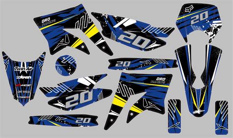 Kit gráfico Derbi 50 X TREME Racing Linha Azul Amarela