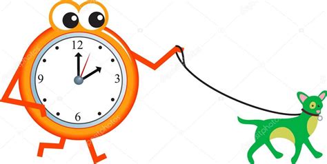 Cartoon Clock With Dog Stock Vector Image By ©prawny 64291391