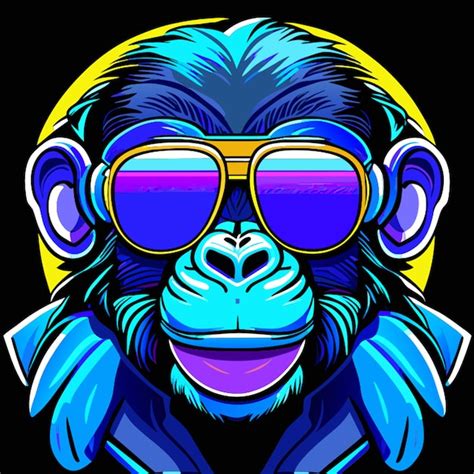 Premium Vector Cool Monkey With Sunglasses Vector Illustration