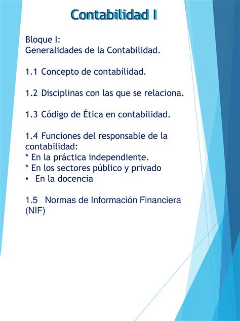 Temario Contabilidad I Contabilidad Icontabilidad I Bloque I