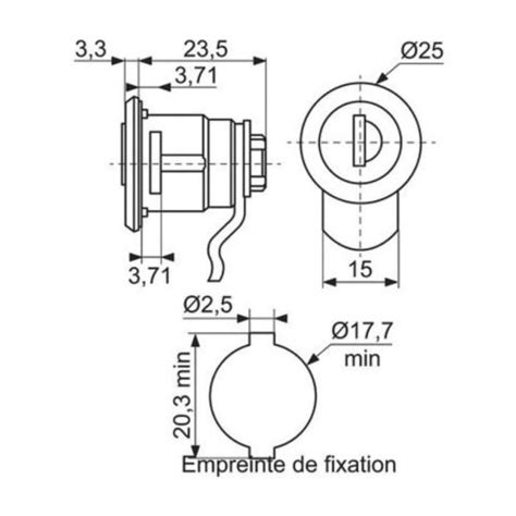 RENZ 0624007001 Batteuse courte avec came pour boîtes aux lettres