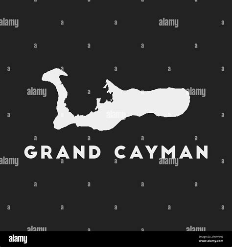 Grand Cayman Icon Island Map On Dark Background Stylish Grand Cayman