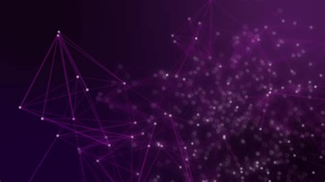 Abstract Connected Dots On Bright Purple Background Technology Concept