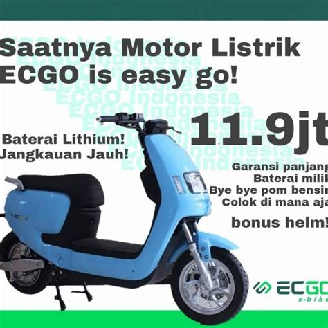 Jual ECGO 2 Motor Listrik Spesifikasi Tinggi Harga Terjangkau Shopee