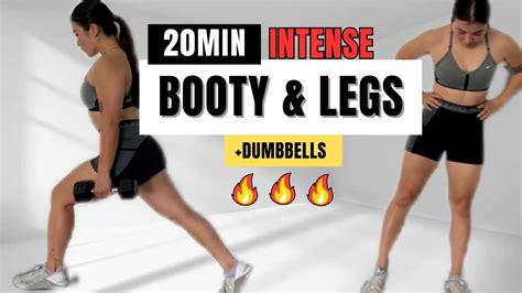 🔥20min Intense Booty And Legs Workout With Dumbbells 🔥 Youtube